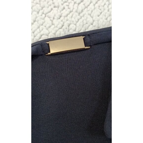 CARMEN Marc Valvo Womens Blouse Plus Size 3X Navy Blue Button Up Bling Stretch - Picture 15 of 16